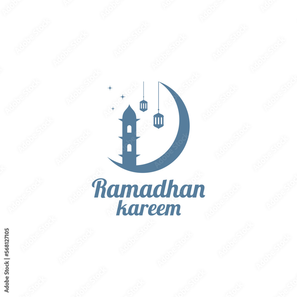 Marhaban Ya Ramadhan Logo Template and Islamic Symbol