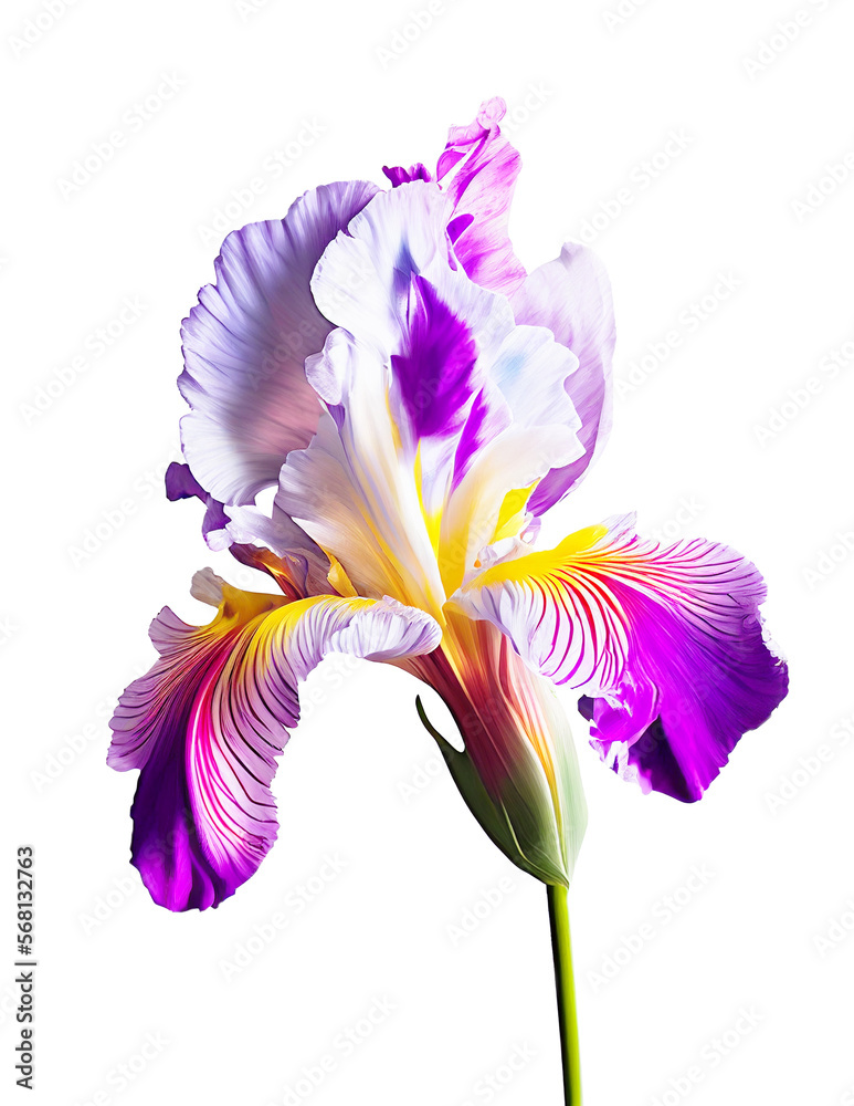 Flower Iris isolated on white