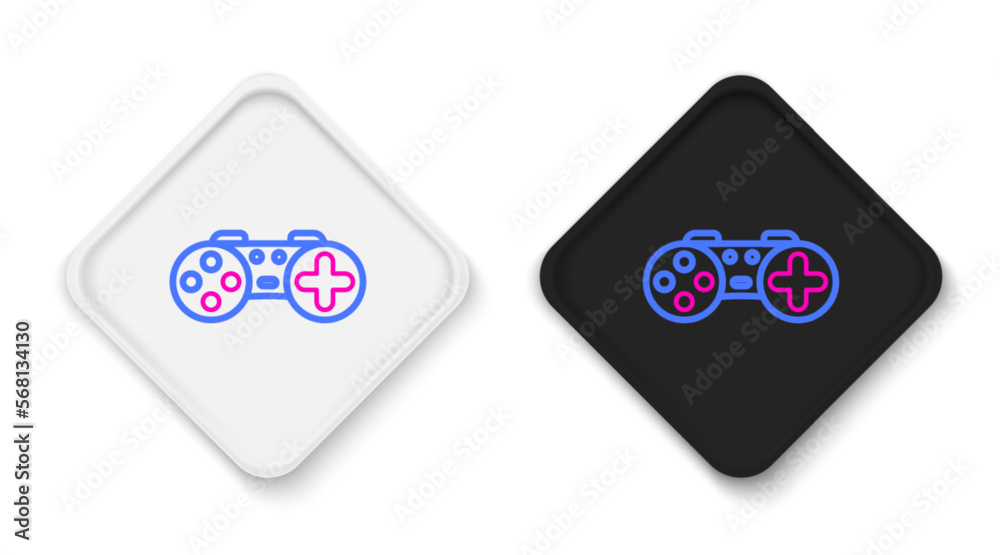 Line Gamepad icon isolated on white background. Game controller. Colorful outline concept. Vector