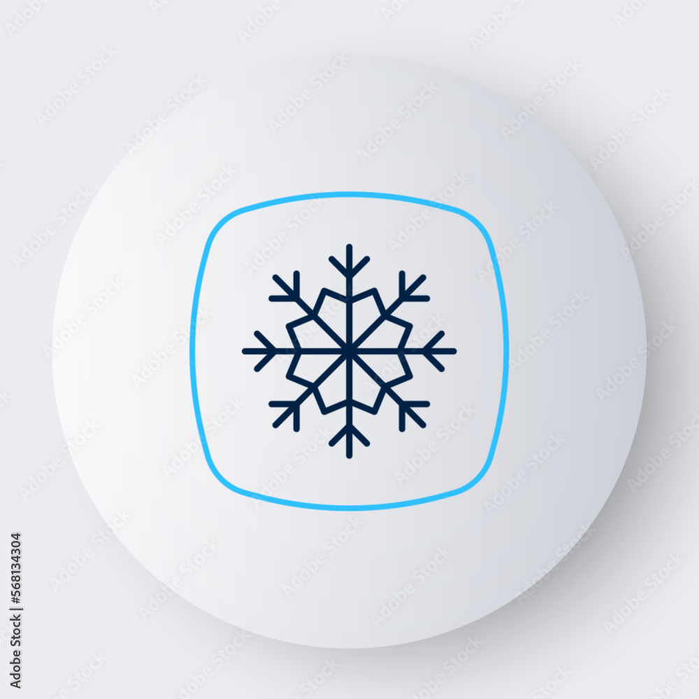 Line Snowflake icon isolated on white background. Merry Christmas and Happy New Year. Colorful outline concept. Vector Line Snowflake icon isolated on white background. Merry Christmas and Happy New Year. Colorful outline concept. Vector