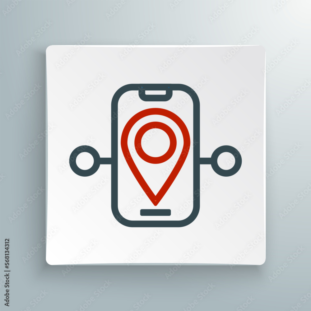 Line Route location icon isolated on white background. Train line path of train road route with start point GPS and dash line. Colorful outline concept. Vector Line Route location icon isolated on white background. Train line path of train road route with start point GPS and dash line. Colorful outline concept. Vector