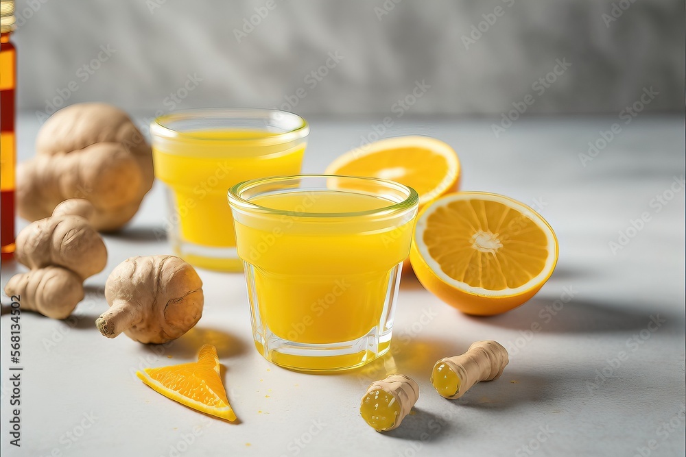 Orange juice and fruit Orange juice and fruit