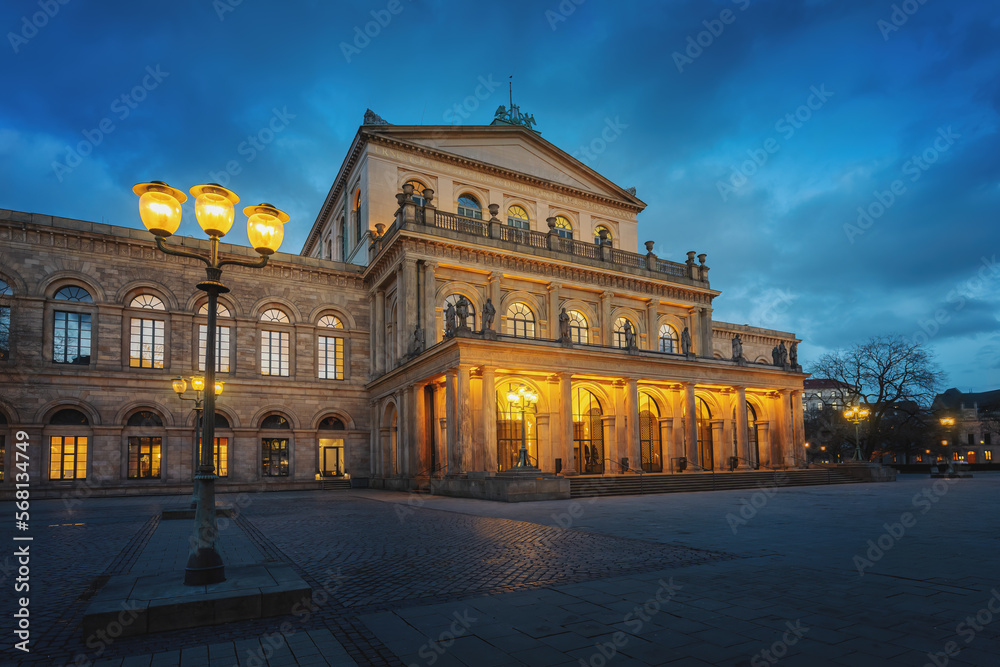 Hannover State Opera House at night - Hanover, Lower Saxony, Germany