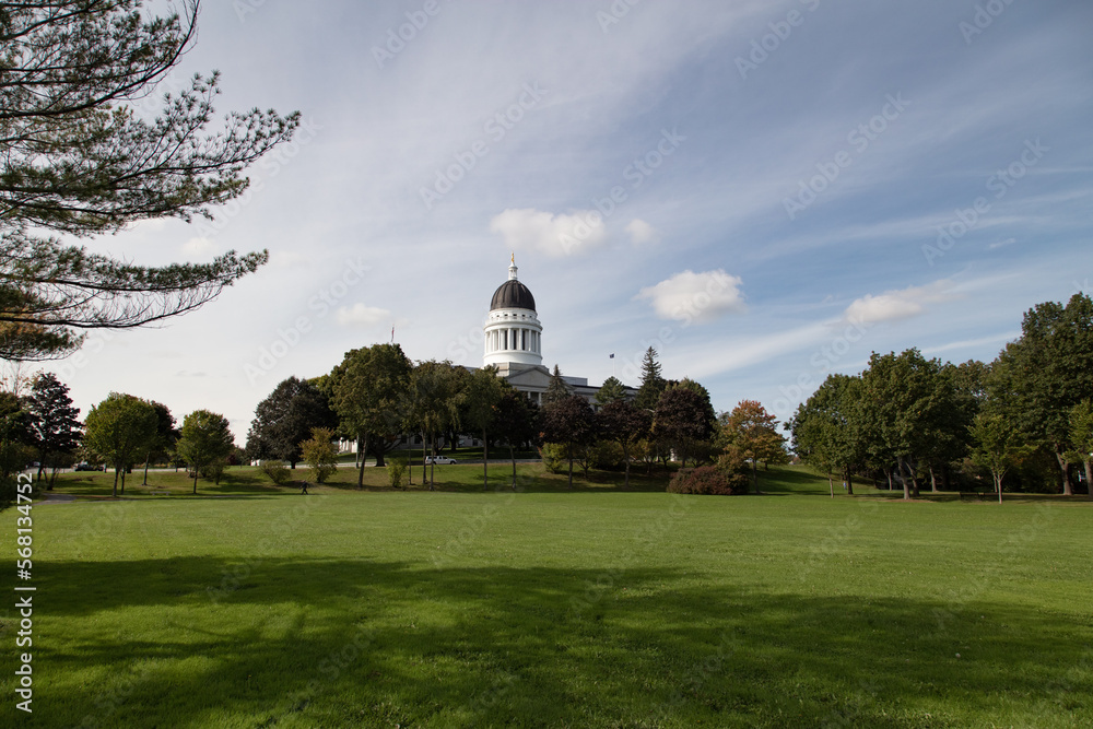 Maine state capitol building in Augusta, Maine.