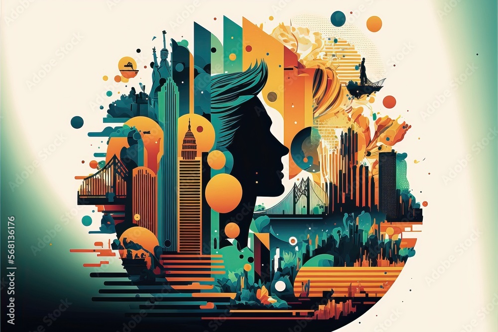 Obraz premium Business Person with Graph Illustration. Genarative Ai