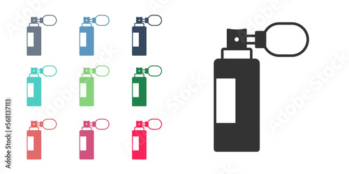 Black Perfume icon isolated on white background. Set icons colorful. Vector