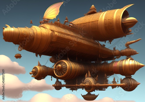 Vimana, Ancient Flying Machine, Generative AI Illustration photo