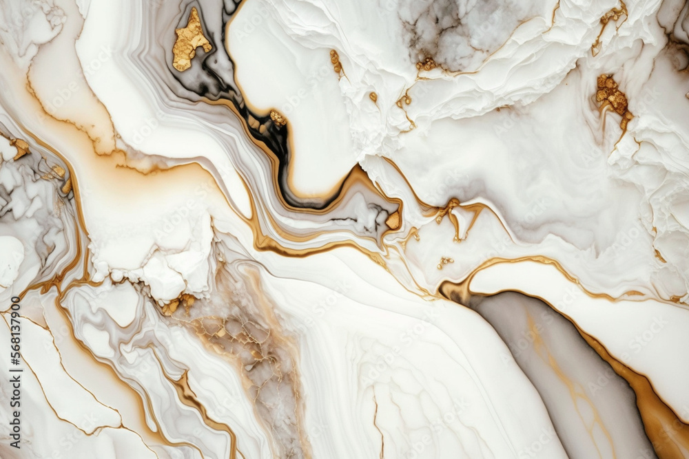 Obraz premium Abstract marble texture background. Design wrapping paper, wallpaper. Mixing acrylic paints. Modern fluid art. Generative AI