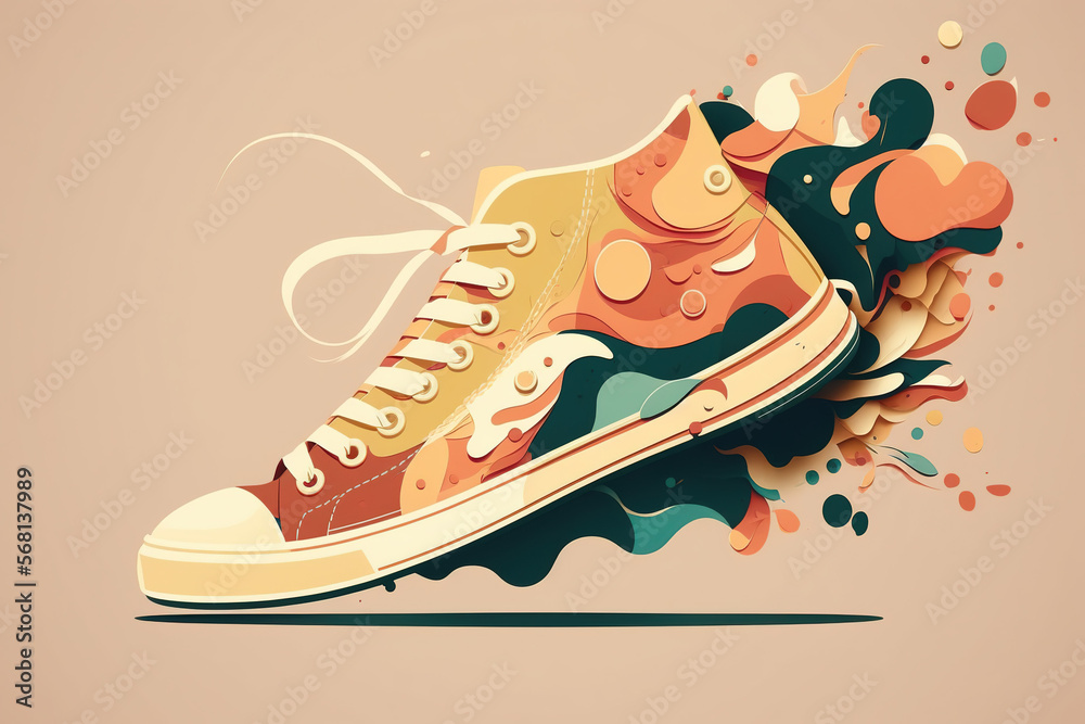 Shoe Art, Abstract Sneaker Art, Colorful Shoe Design, Shoe Print,  Sneakerhead Art, Sneakerhead Poster Stock Illustration | Adobe Stock