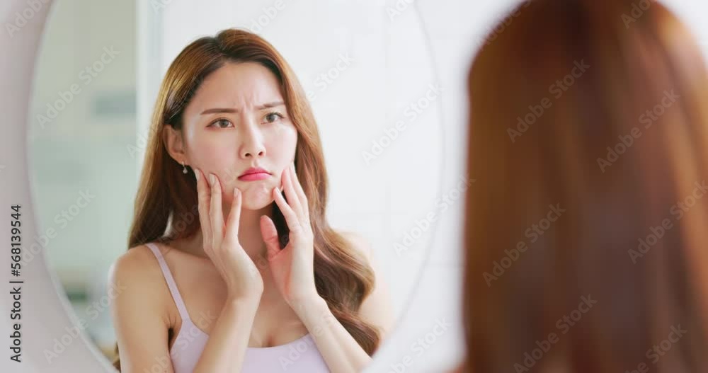 woman has skin problem