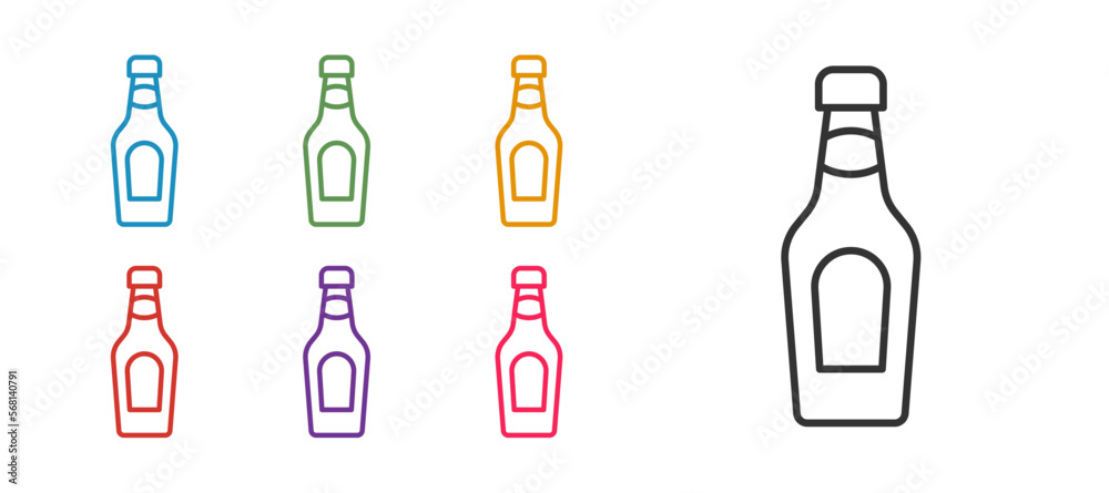 Set line Champagne bottle icon isolated on white background. Merry Christmas and Happy New Year. Set icons colorful. Vector Set line Champagne bottle icon isolated on white background. Merry Christmas and Happy New Year. Set icons colorful. Vector