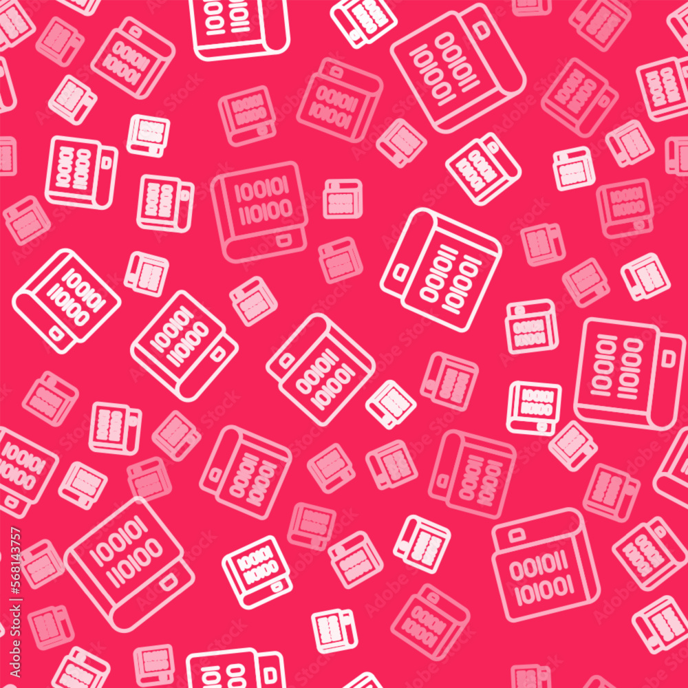 White line Books about programming icon isolated seamless pattern on red background. Programming language concept. PHP, CSS, XML, HTML, Javascript learning. Vector White line Books about programming icon isolated seamless pattern on red background. Programming language concept. PHP, CSS, XML, HTML, Javascript learning. Vector