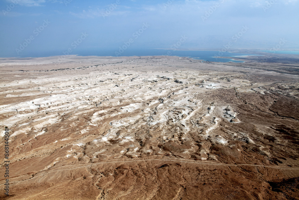 Panorama of the Dead Sea in Israel.