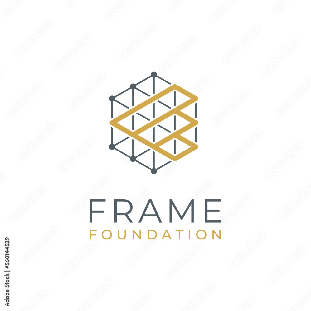 Initial Letter F Hexagon with Wire Frame Framework Structure Modern logotype typography Lettering Monogram logo design Initial Letter F Hexagon with Wire Frame Framework Structure Modern logotype typography Lettering Monogram logo design