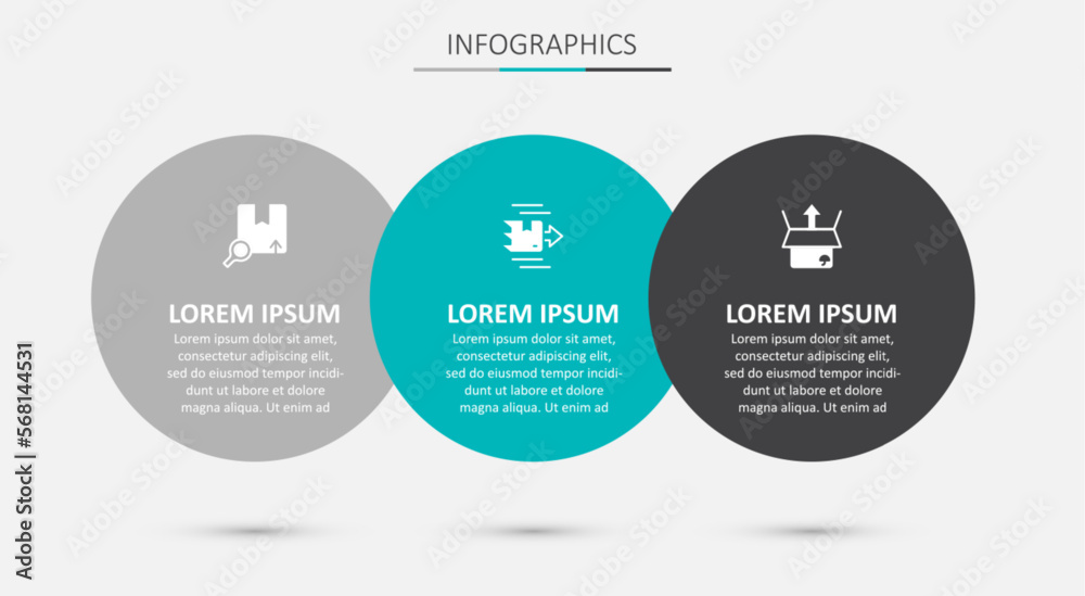 Set Carton cardboard box, Search package and Unboxing. Business infographic template. Vector Set Carton cardboard box, Search package and Unboxing. Business infographic template. Vector