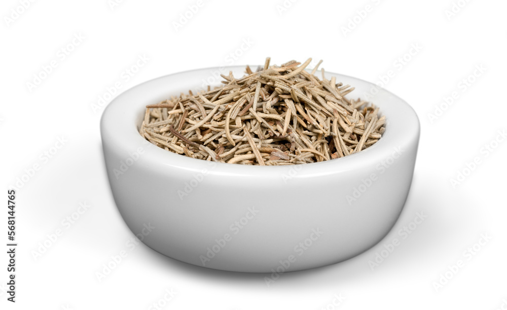 Collection of different spices with names in white pans, isolated Collection of different spices with names in white pans, isolated