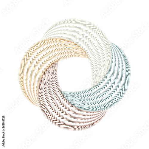  vintage geometric spiral vector bagel with zigzag