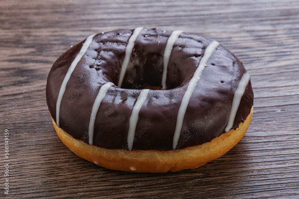 Glazed sweet tasty chocolate donut Glazed sweet tasty chocolate donut