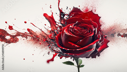 Fototapeta Naklejka Na Ścianę i Meble -  Valentines day abstract red rose background