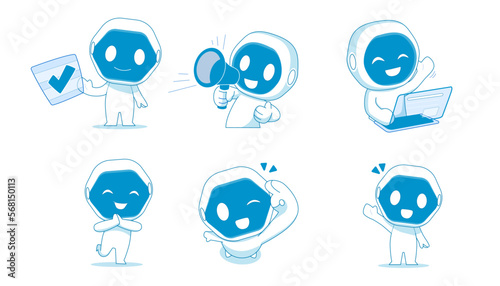 Robots robot character design illustration vector emoji emotion