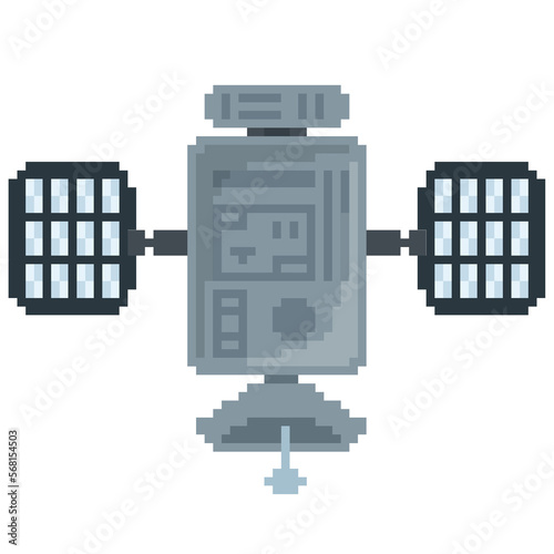 Illustration of satellite space ship pixelart icon concept asset game