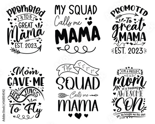 Happy Mother s Day T-shirt Bundle Design in Illustration. Eps-10.