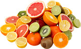 Different collection of citrus fruit stack