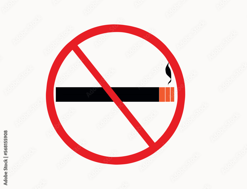 don't smoke prohibition sign vector illustration design.No somke 
sign, red warning Prohibition Icon Circle with a slash. Ban symbol. 
embargo.Negative, Do not smoke
