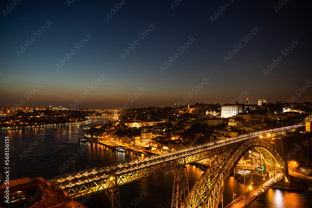 city by night - porto portugal
