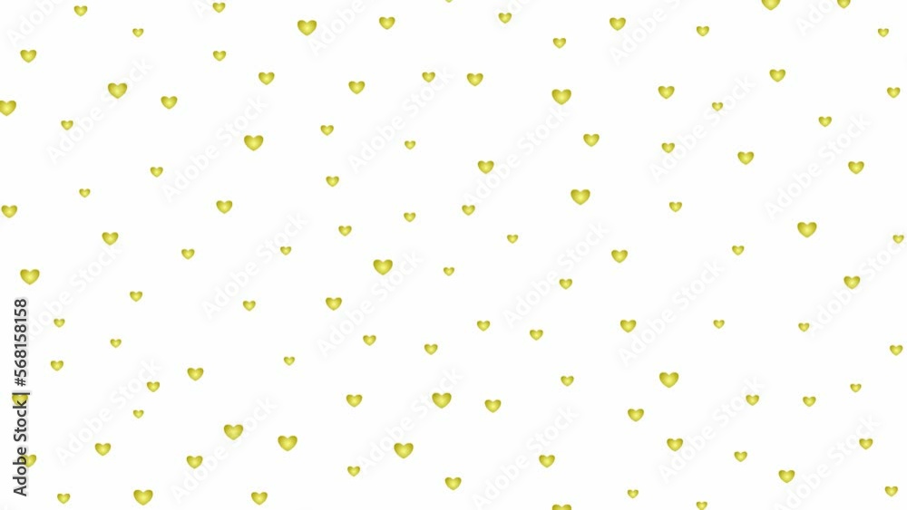 Animated golden hearts flying from top to bottom. Looped video. Rain of hearts isolated on white background. Animated golden hearts flying from top to bottom. Looped video. Rain of hearts isolated on white background.