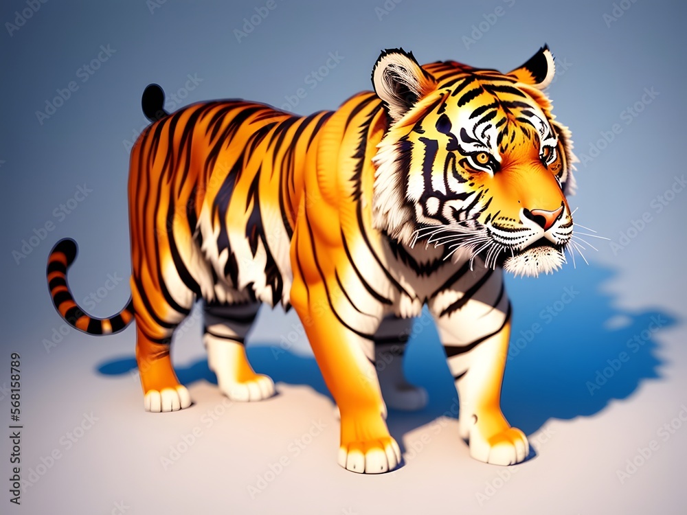 Naklejka premium Cute Little Tiger Cub Isolated on White Background