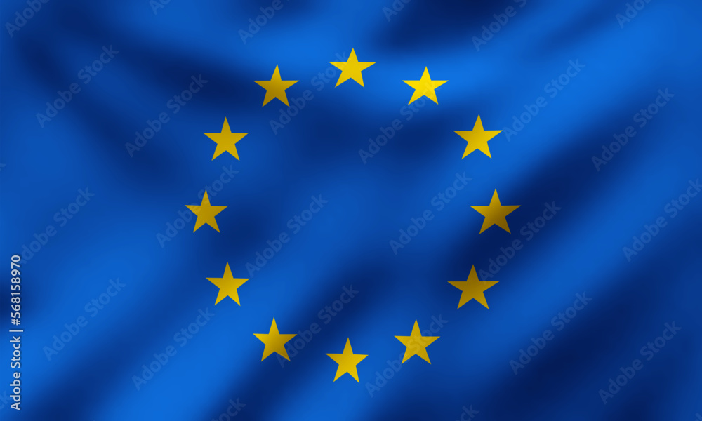 Waving Flag of European Union, Vector Illustration Waving Flag of European Union, Vector Illustration