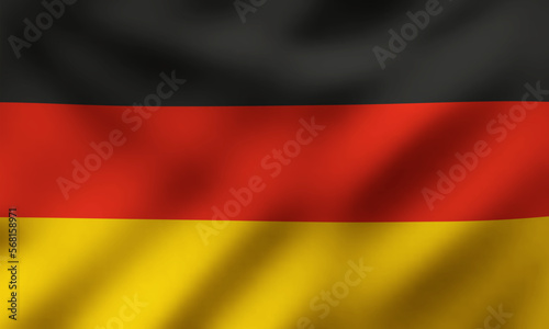 Waving National Flag of Germany  Vector Illustration