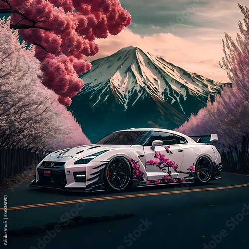 car in the mountains photo