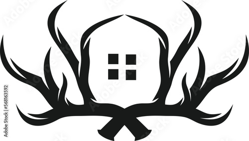 house of tree deer logo design