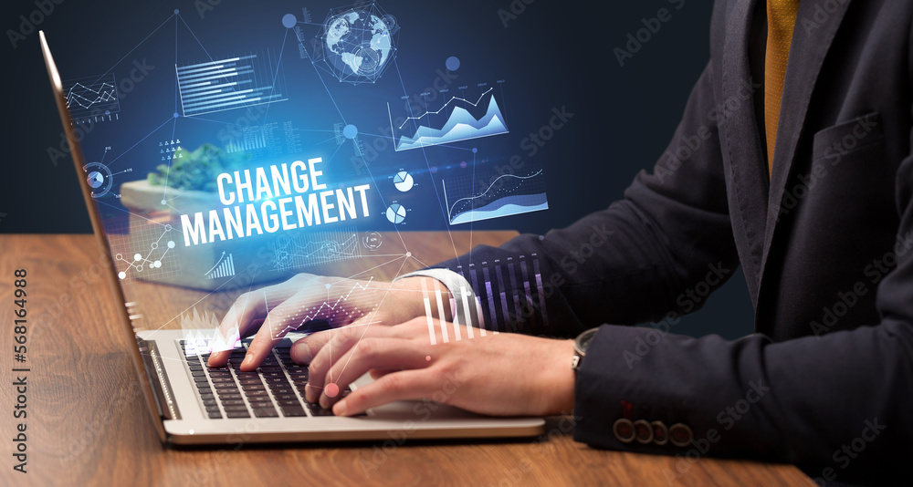 Businessman working on laptop, business concept Businessman working on laptop, business concept