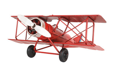 Acrylglasbilder Alte Flugzeuge Vintage Spielzeugflugzeug auf weißem Hintergrund  © Uros Petrovic