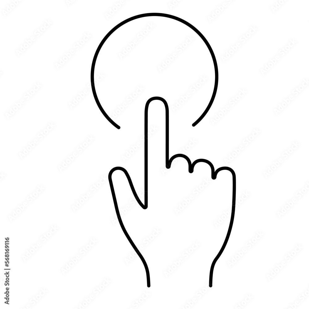 finger button icon on white background, vector illustration. finger button icon on white background, vector illustration.
