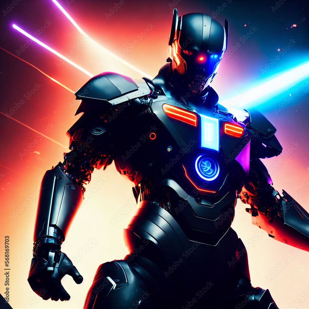 cyberpunk future technology cyborg robot punk man, generative art by A.I. cyberpunk future technology cyborg robot punk man, generative art by A.I.