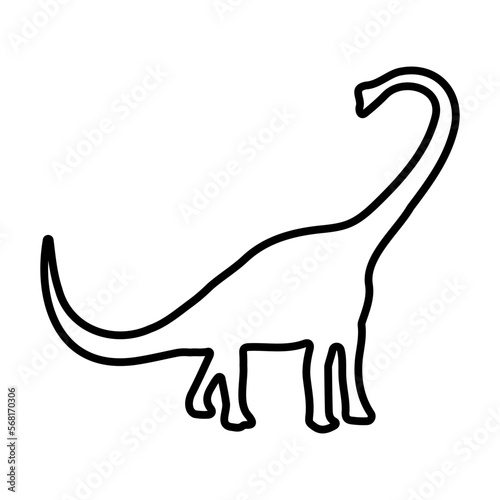 diplodocus icon on white background, vector illustration.