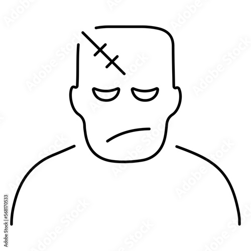 zombie icon on white background, vector illustration.