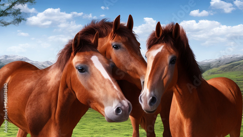 Lindos cavalos juntos  Generative AI