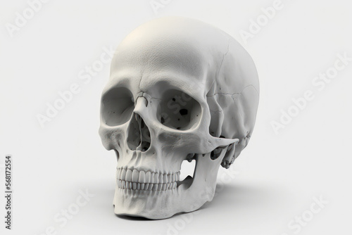 isolated skull on a white background. Generative AI