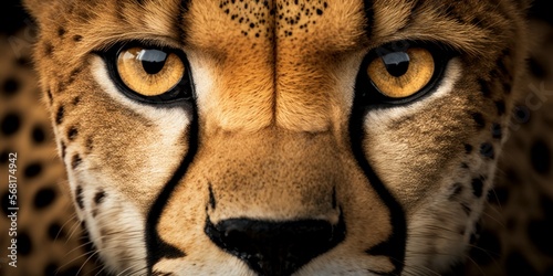 Leinwand Poster Close up photo of a cheetah - created with generative AI technology
