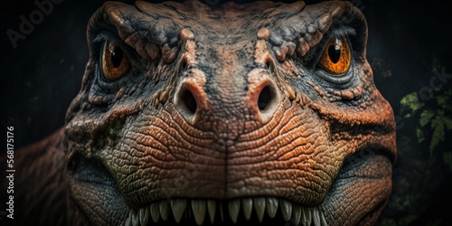 Fototapeta Naklejka Na Ścianę i Meble -  Close up image of a T-Rex - created with generative AI technology