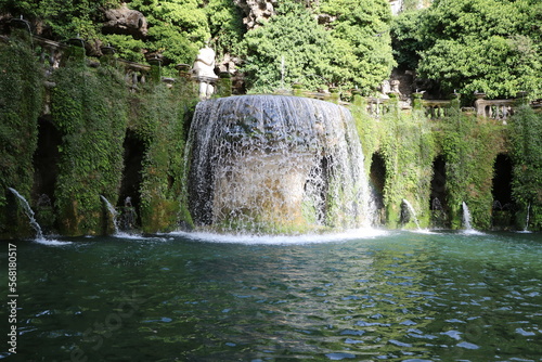 Pond in park Villa d Este in Tivoli  Lazio Italy