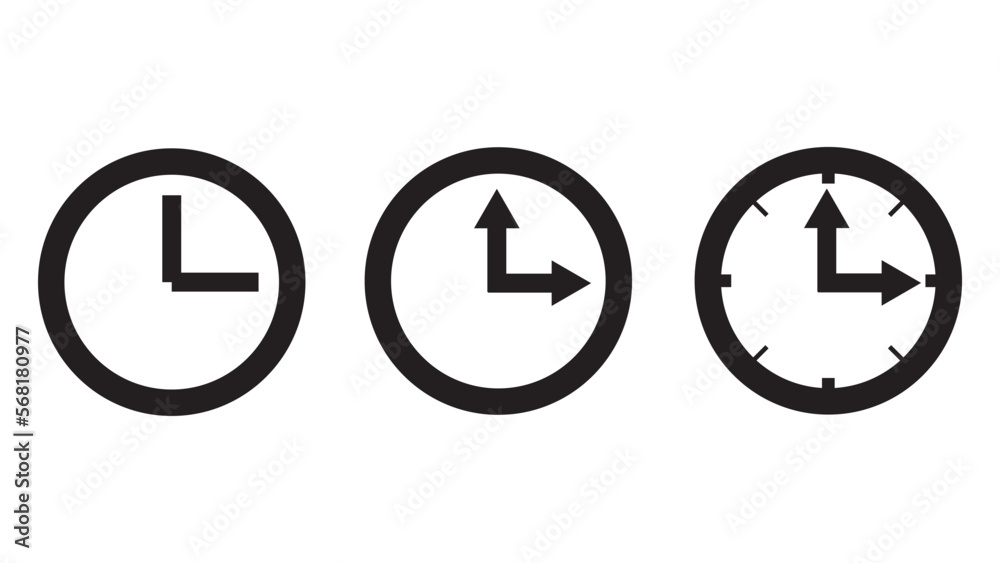 Time and clock line icons.Clock icon set. Time clock icons collection.Vector iluustration Time and clock line icons.Clock icon set. Time clock icons collection.Vector iluustration