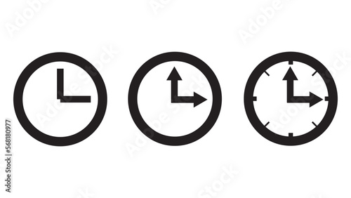 Time and clock line icons.Clock icon set. Time clock icons collection.Vector iluustration