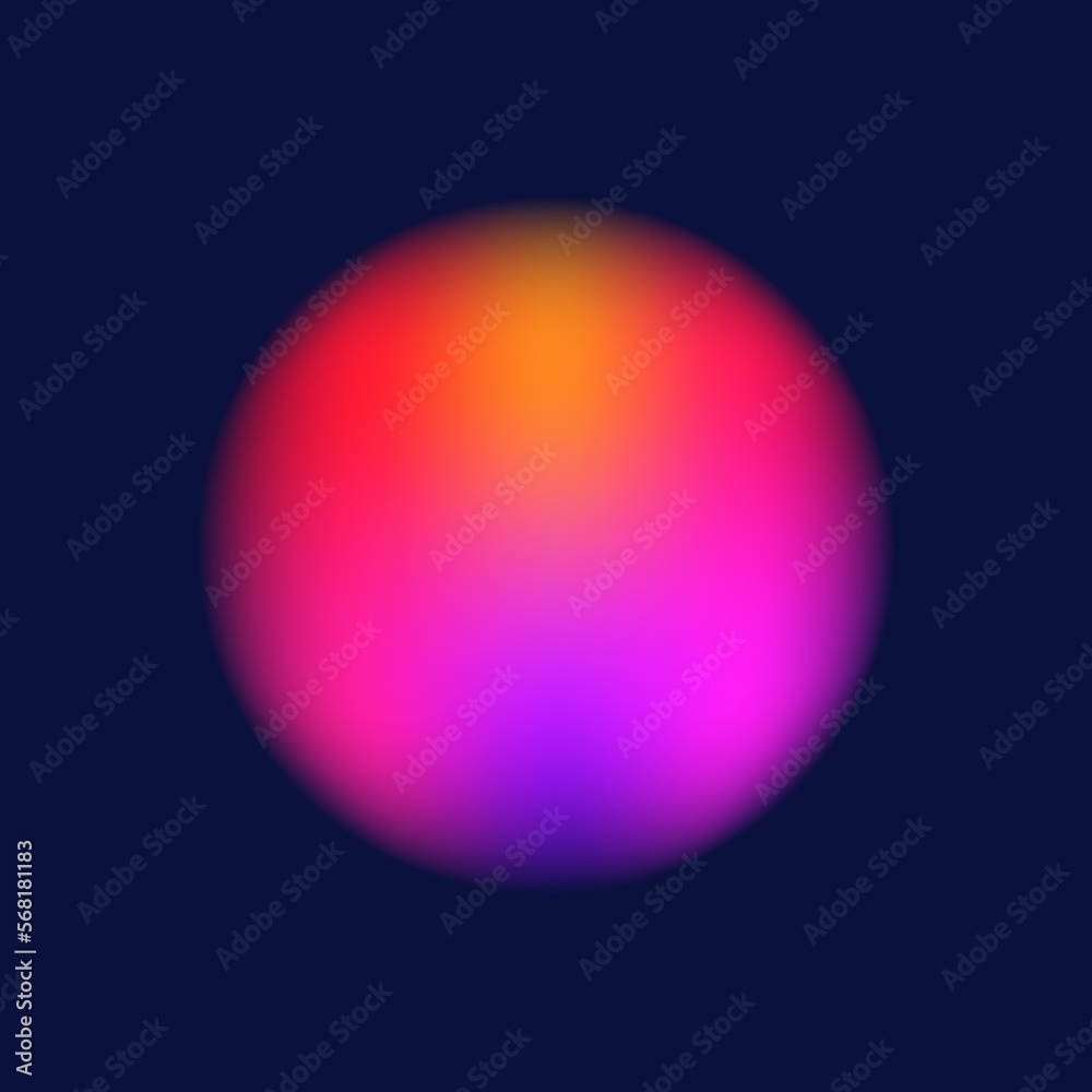 Trendy realistic glass morphism background on dark background. Cover for presentation product. Blur circle with gradient color. Vector illustration