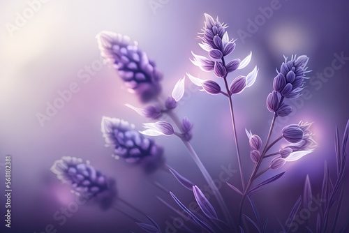 Lavender Background, flowers, generative AI